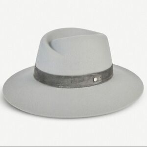 Rag & Bone Gray Zoe fedora hat L